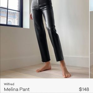 Aritzia Wilfred Melina Pant Black Faux Leather